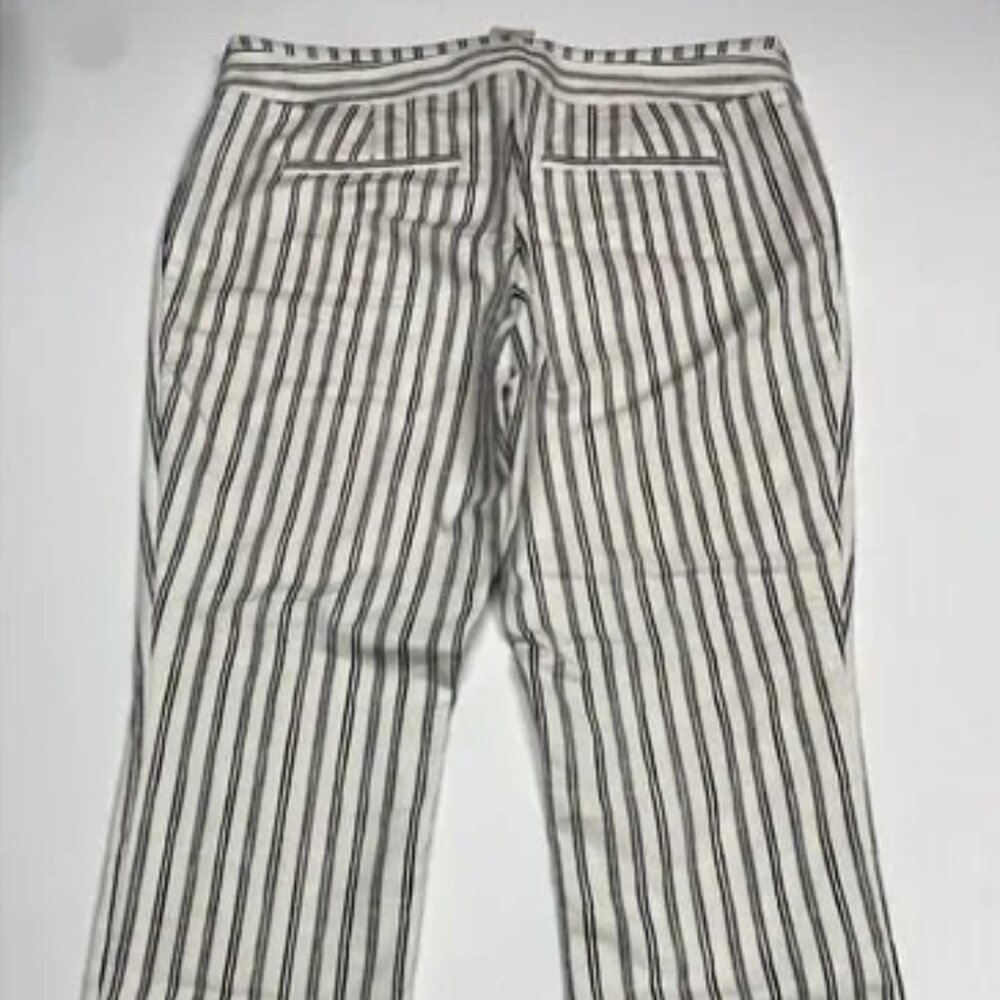 Cartonnier‎ Anthropologie Charlie Trouser Pants Womens 10 Navy Off White Stripe